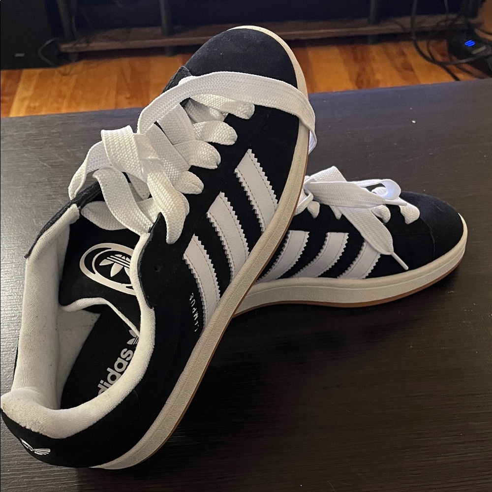 Adidas Classic Black and White Striped Sneakers